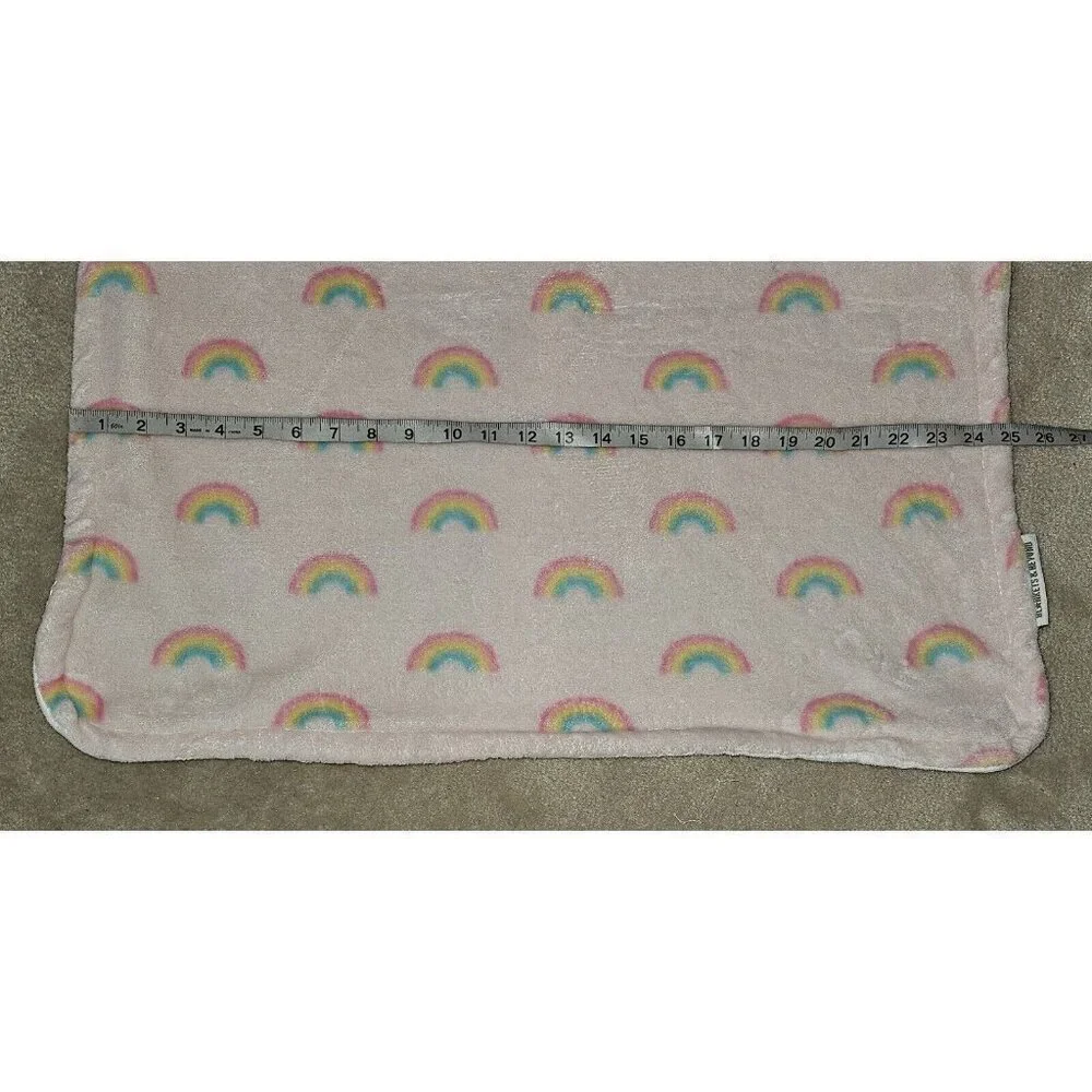 Blankets & Beyond Pink White Rainbow Fleece Baby Blanket SOFT 25